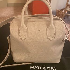Matt & Nat Satchel in Koala, with removable crossbody strap